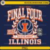Illinois Fighting Illini Final Four 2026 distressed PNG with basketball and laurel wreath