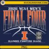Illinois Fighting Illini Final Four 2026 PNG with bold typography and basketball court graphic