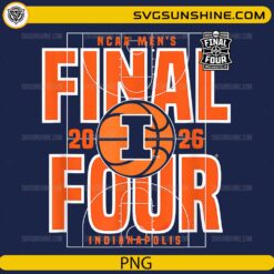Illinois Fighting Illini Final Four 2026 PNG with basketball court and logo design