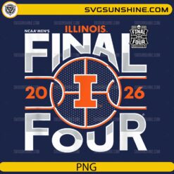 Illinois Fighting Illini Final Four 2026 PNG with basketball and Indianapolis theme