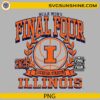 Illinois Fighting Illini Final Four 2026 vintage PNG with laurel wreath and basketball design