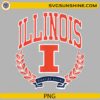 Illinois Fighting Illini vintage orange logo PNG with laurel wreath and block I