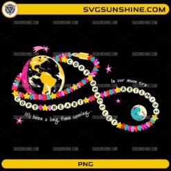 In our moon era Artemis PNG with Earth moon and colorful friendship bracelet orbit