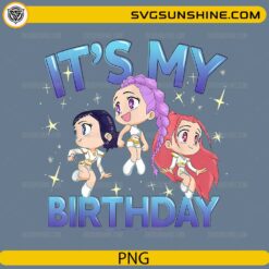 It's My Birthday Kpop Demon Hunters PNG cute anime party design