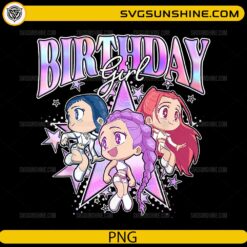 Kpop Demon Hunters Birthday PNG cute colorful party design