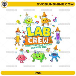 Lab Crew Lab Week 2026 cute medical laboratory characters PNG design