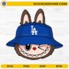 Cute Labubu bunny wearing LA bucket hat SVG design