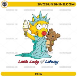 cute baby statue of liberty holding ice cream and teddy bear patriotic design