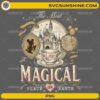 Magical place on earth PNG with castle, teacup, and vintage elements