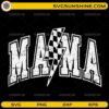 Mama lightning bolt checkered SVG vintage distressed design for mom shirt