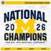 Michigan 2026 NCAA Men’s Basketball Champions SVG design