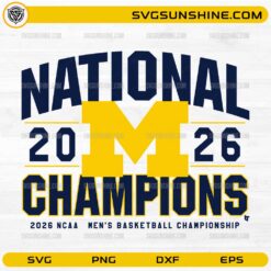 Michigan 2026 NCAA Men’s Basketball Champions SVG design