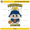Michigan basketball kawaii cartoon mascot PNG with stars
