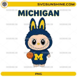 Michigan basketball cute cartoon character PNG kawaii style