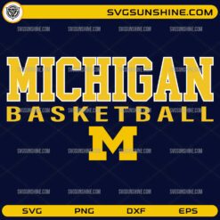 Michigan Basketball SVG PNG DXF EPS Wolverines collegiate text logo design