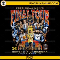 Michigan Final Four 2026 NCAA men basketball team collage PNG design