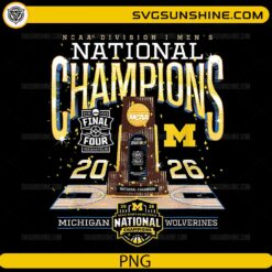 Michigan National Champions 2026 NCAA basketball trophy PNG design