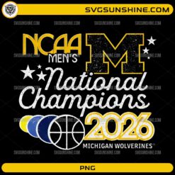 Michigan Wolverines 2026 men's basketball PNG grunge design