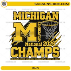 Michigan Wolverines basketball 2026 PNG sports design