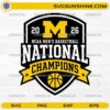 Michigan Wolverines Basketball Champions 2026 SVG PNG DXF EPS NCAA badge design