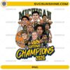 Michigan Wolverines cartoon team national champions 2026 PNG with players and coach illustration