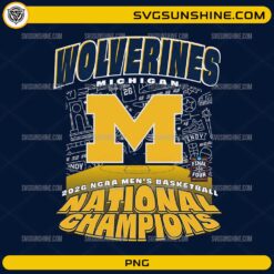 Michigan Wolverines Champions Basketball PNG 2026 NCAA Final Four design