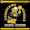 Michigan Wolverines Conquering Heroes mascot spinning basketball national champions 2026 PNG