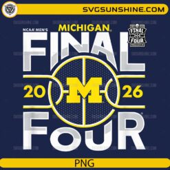 Michigan Wolverines Final Four 2026 circle court basketball PNG design
