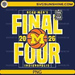Michigan Wolverines Final Four 2026 court style basketball PNG design