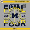 Michigan Wolverines Final Four 2026 modern circle basketball PNG design