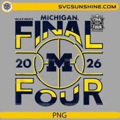 Michigan Wolverines Final Four 2026 modern circle basketball PNG design
