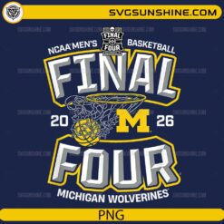 Michigan Wolverines Final Four 2026 slam dunk basketball PNG design