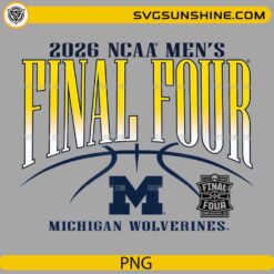 Michigan Wolverines Final Four 2026 vintage gradient NCAA basketball PNG