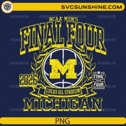 Michigan Wolverines Final Four 2026 vintage basketball PNG design