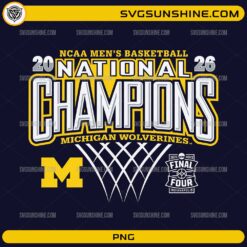 Michigan Wolverines National Champions 2026 PNG NCAA Final Four basketball net design