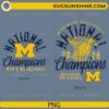 Michigan Wolverines National Champions 2026 PNG front and back basketball design