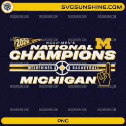 Michigan Wolverines National Champions 2026 PNG NCAA basketball design