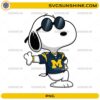 Snoopy wearing Michigan Wolverines jersey and sunglasses PNG design
