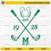 Mickey golf SVG with crossed golf clubs vintage 1928 design
