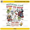 Mickey Minnie Runaway Railway PNG with Nothing Can Stop Us Now quote cartoon design