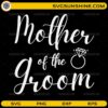 Mother of the groom SVG wedding script design with ring