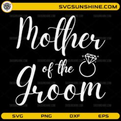 Mother of the groom SVG wedding script design with ring