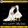 Mr and Mrs Silly Goose wedding SVG cute goose bride groom design