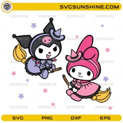 My Melody and Kuromi little witches Halloween SVG design