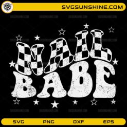 Nail Babe SVG vintage checker pattern nail tech design