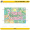 Nebraska seamless pattern PNG with floral and farmland elements
