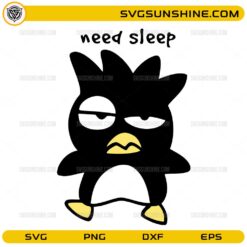 funny tired penguin need sleep svg grumpy cartoon sleepy design