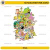 Nickelodeon 90s cartoon characters retro collage PNG design
