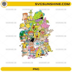 Nickelodeon 90s Cartoon Characters PNG | Retro Nick Kids Bundle Design