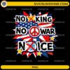 No King No War No Ice PNG patriotic protest design with peace sign and USA colors